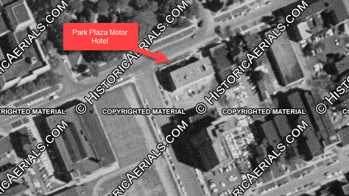 Park Plaza Motor Hotel - 1957 Aerial Photo